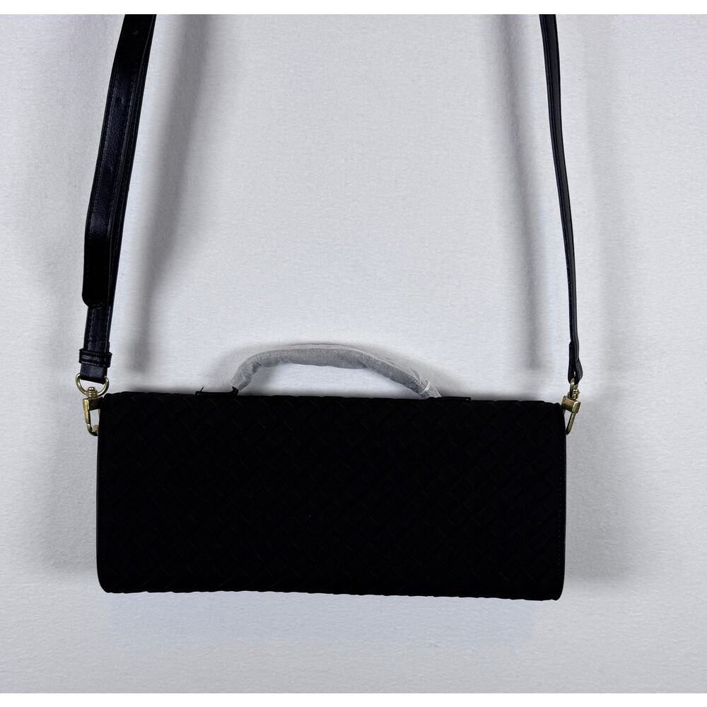 Woven Evening Clutch Crossbody Bag Dumpling Hobo Purse Vegan Leather New - Picture 9 of 9